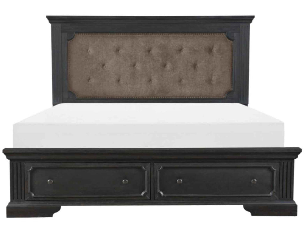 Bolingbrook King Upholstered Storage Platform Bed in Coffee 1647K-1EK*