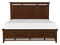 Frazier Queen Upholstered Storage Platform Bed in Dark Cherry 1649-1*
