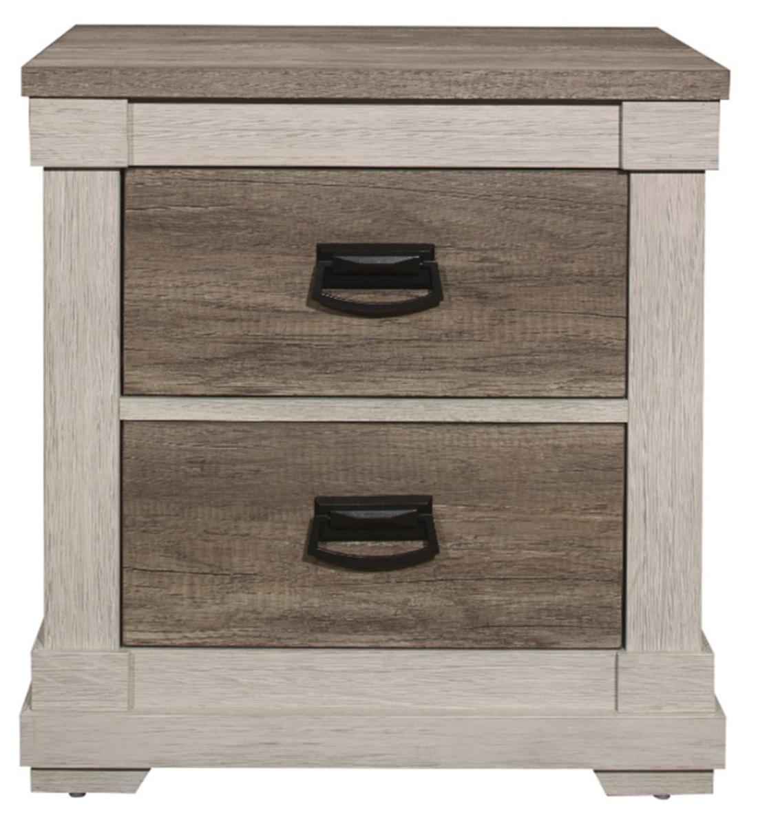 Arcadia Nightstand in White & Weathered Gray 1677-4