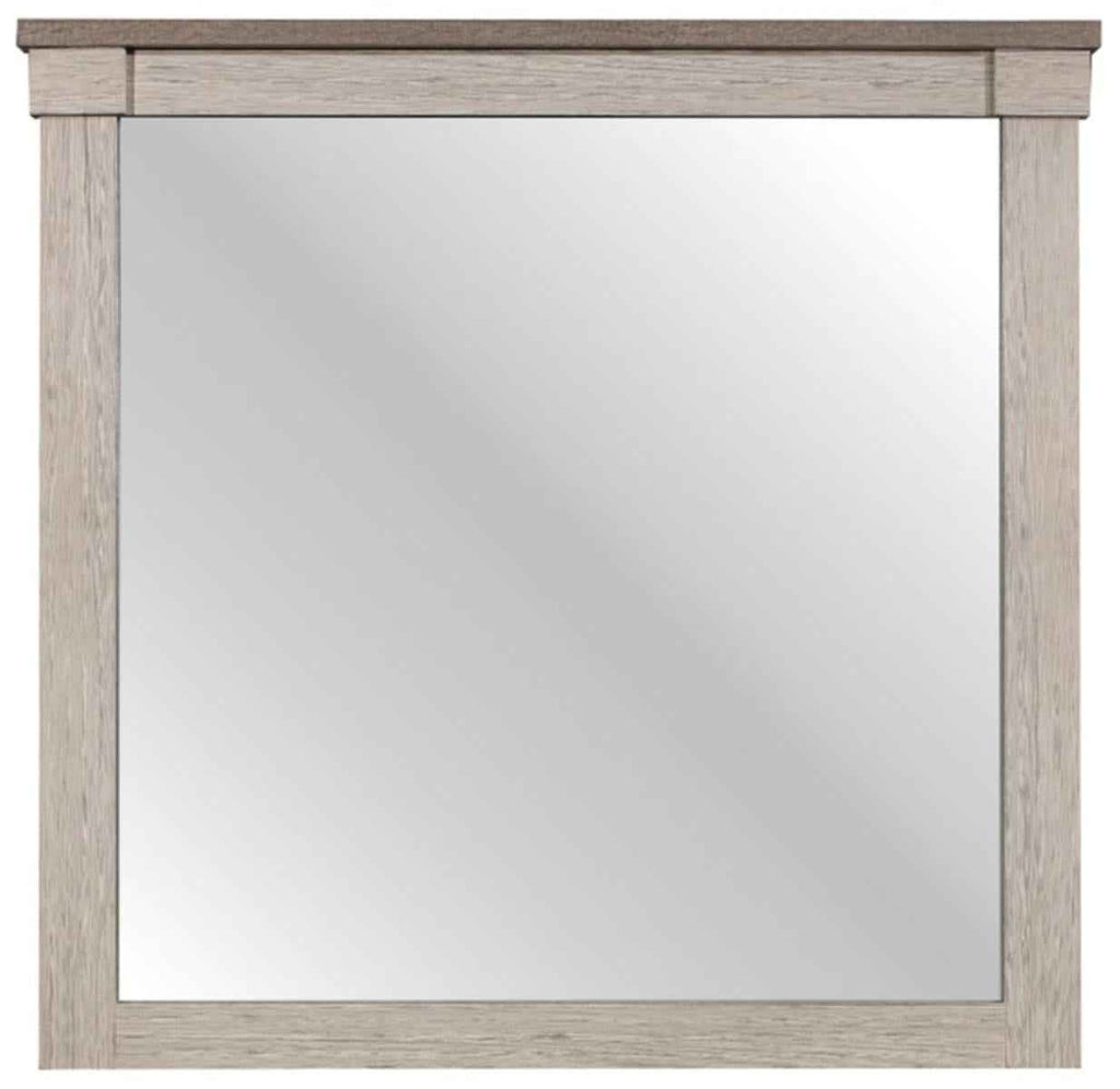 Arcadia Mirror in White & Weathered Gray 1677-6