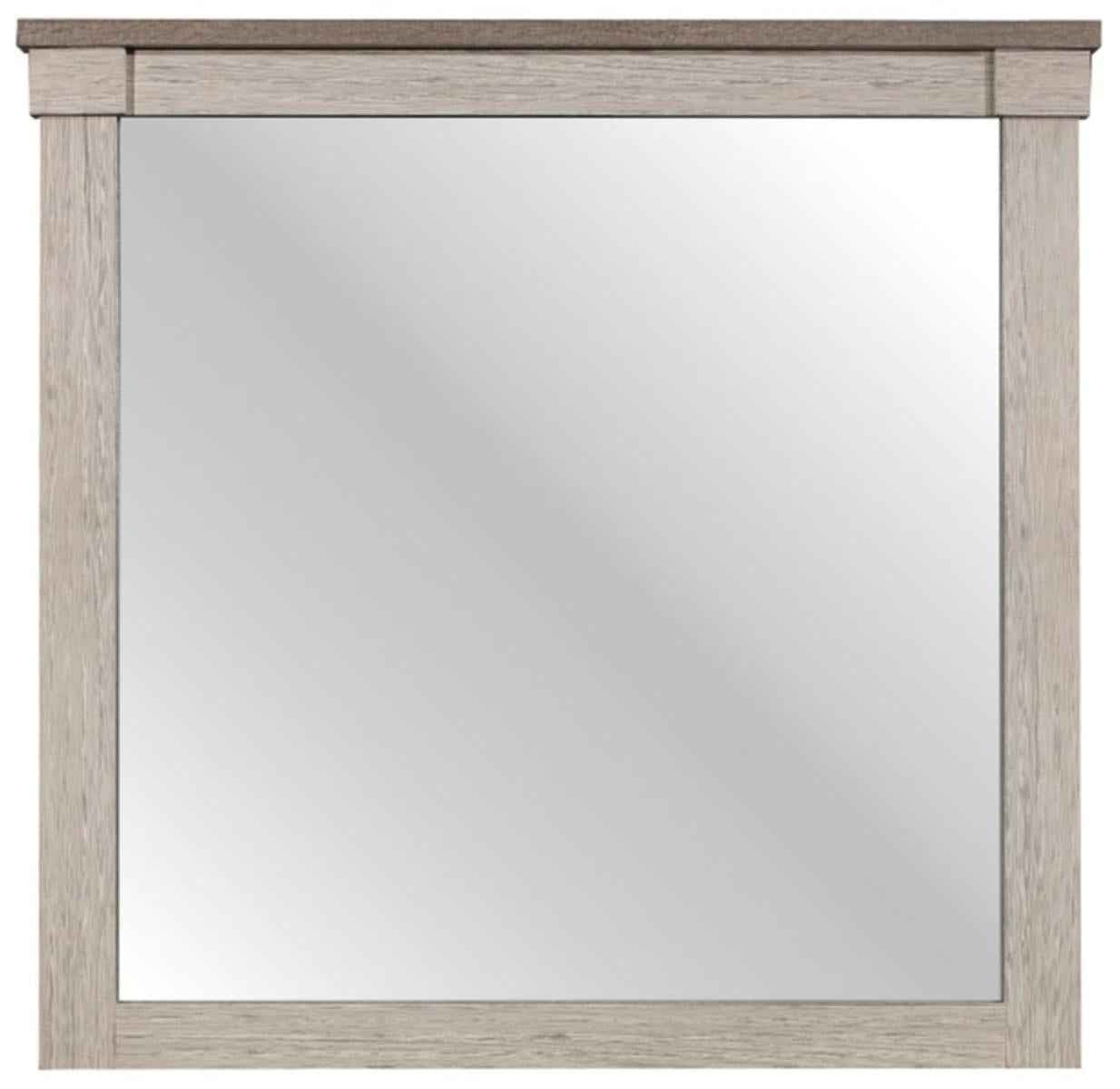 Arcadia Mirror in White & Weathered Gray 1677-6