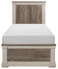 Arcadia Twin Panel Bed in White & Weathered Gray 1677T-1*
