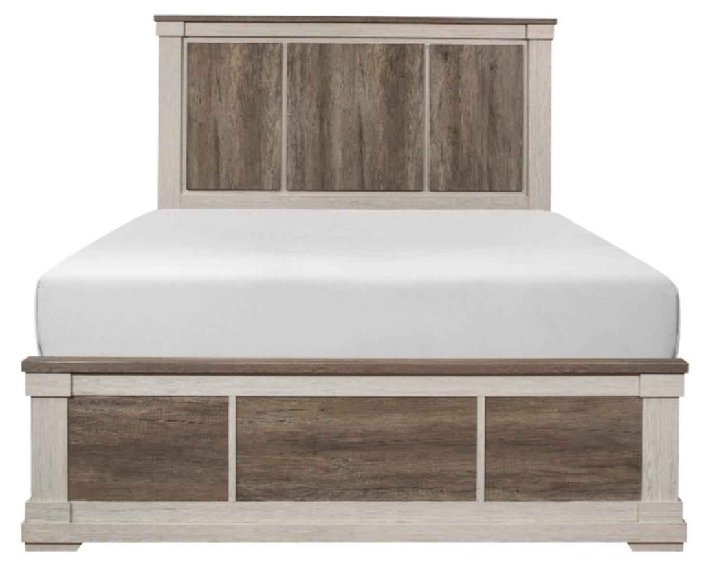 Arcadia Full Panel Bed in White & Weathered Gray 1677F-1*