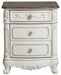 Cinderella Night Stand in Antique White with Grey Rub-Through 1386NW-4 image