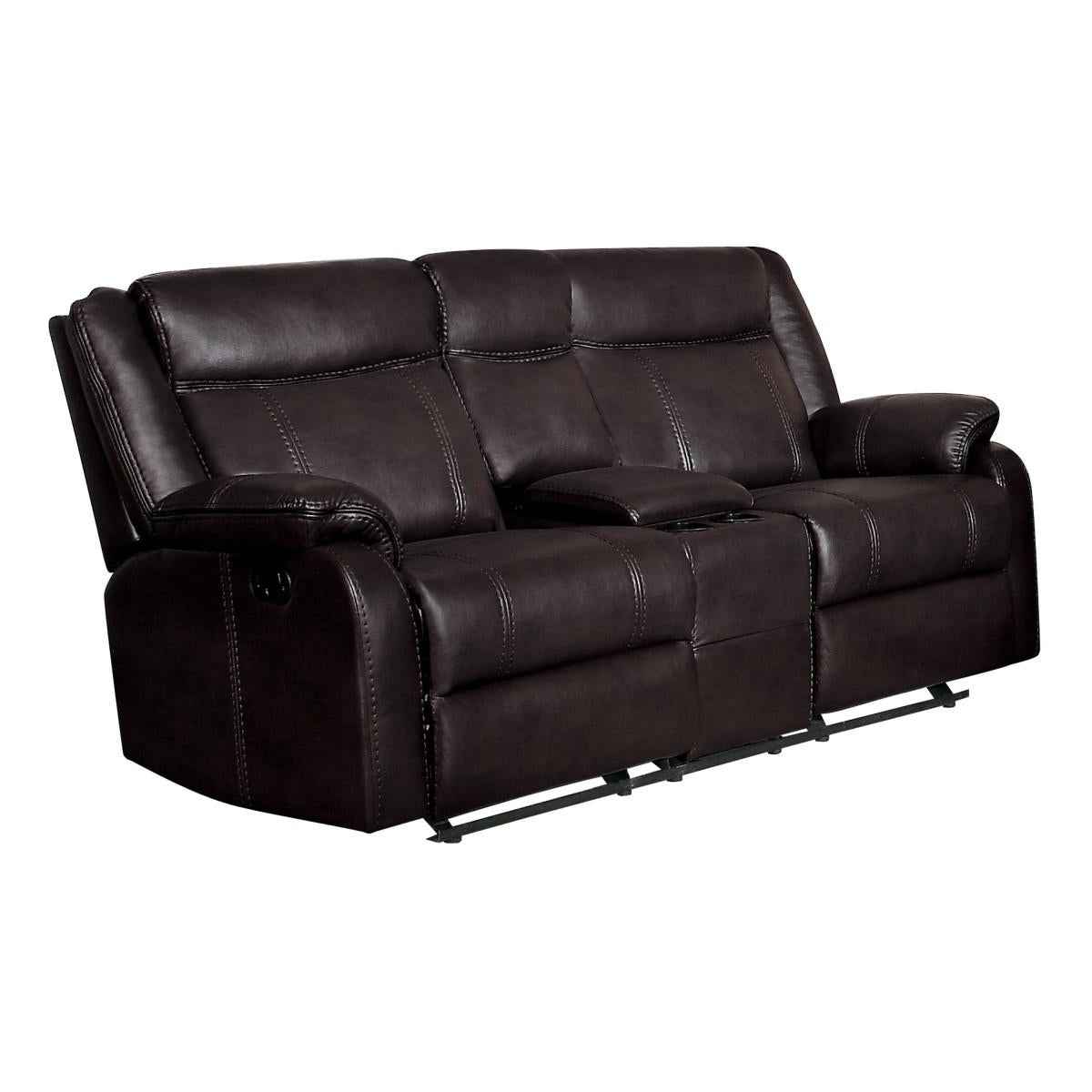 Jude Double Glider Recliner Loveseat in Brown 8201BRW-2