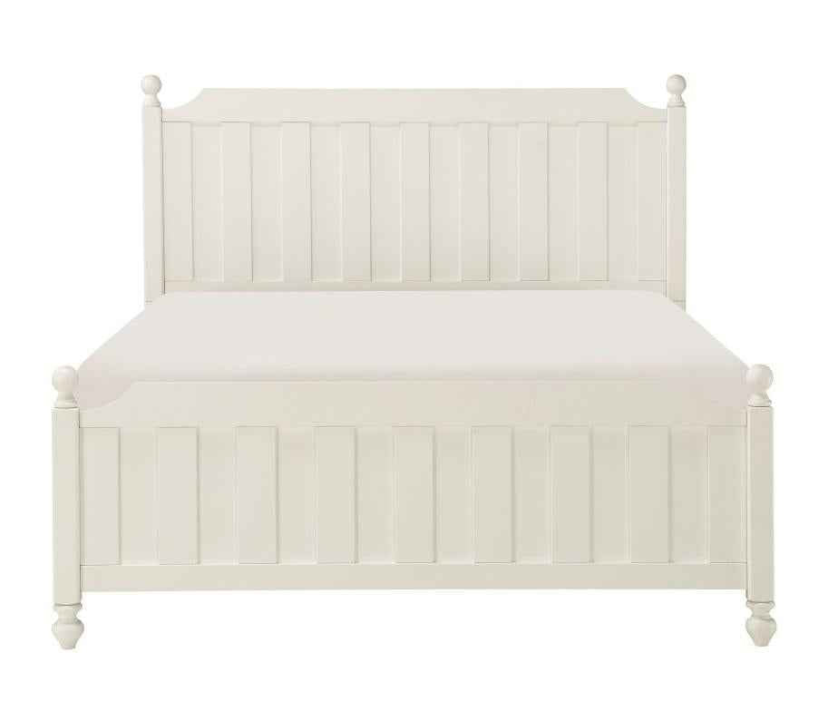 Wellsummer Full Panel Bed in White 1803WF-1*