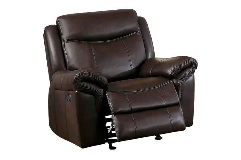 Aram Glider Reclining Chair in Brown 8206BRW-1