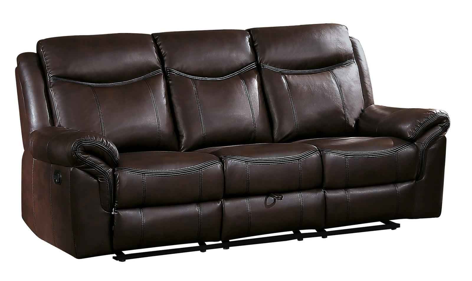 Aram Double Glider Reclining Sofa in Brown 8206BRW-3