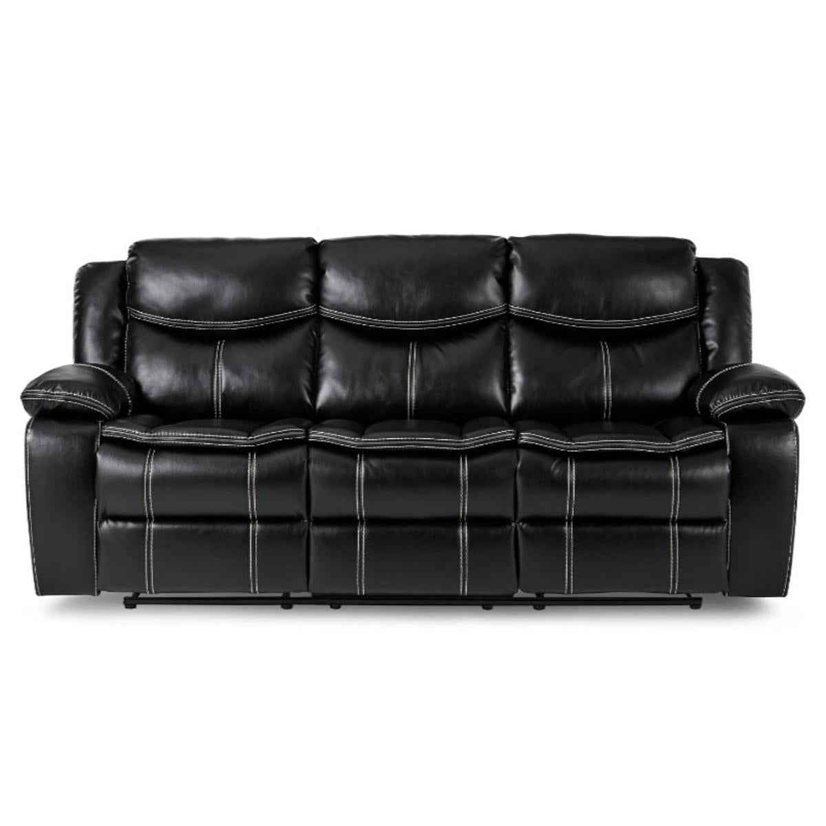 Bastrop Double Reclining Sofa in Black 8230BLK-3