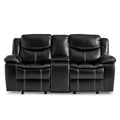 Bastrop Double Glider Reclining Loveseat in Black 8230BLK-2