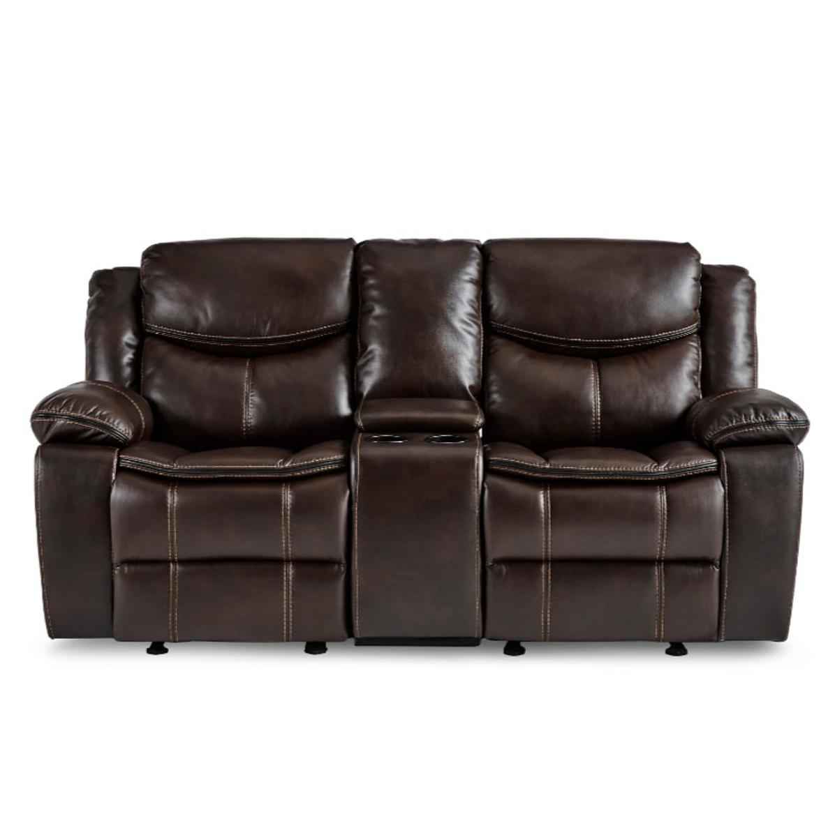 Bastrop Double Glider Reclining Loveseat in Brown 8230BRW-2