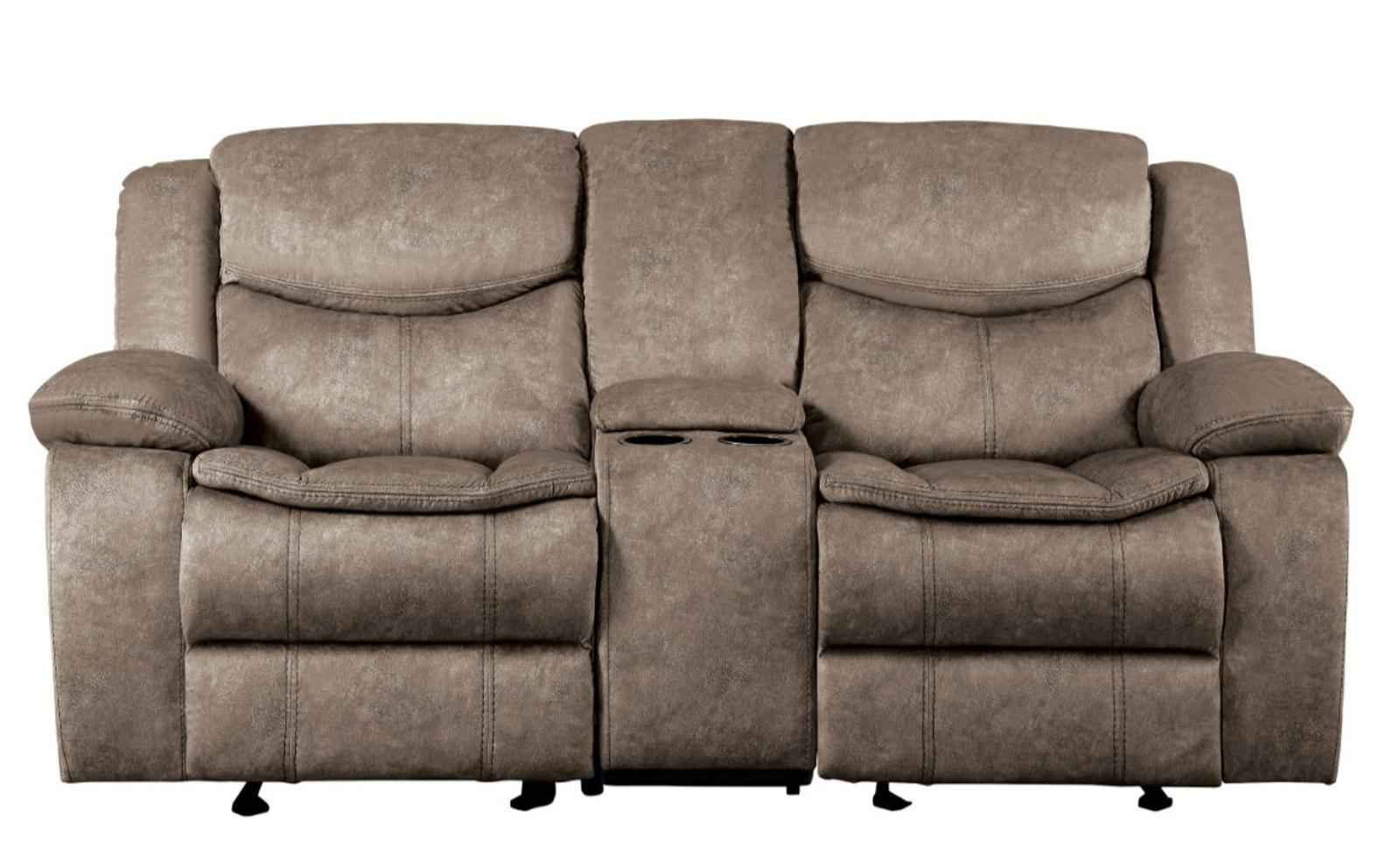 Bastrop Double Glider Reclining Loveseat in Brown 8230FBR-2