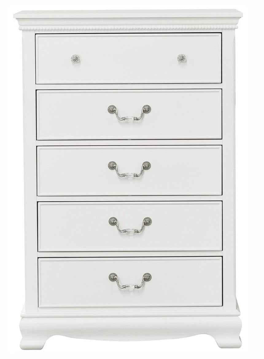Lucida 5 Drawer Chest in White 2039W-9