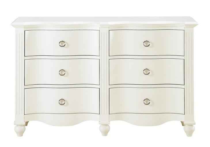 Meghan 6 Drawer Dresser in White 2058WH-5