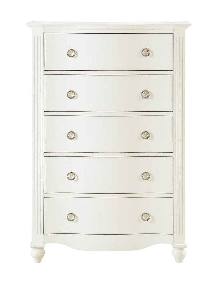 Meghan 5 Drawer Chest in White 2058WH-9