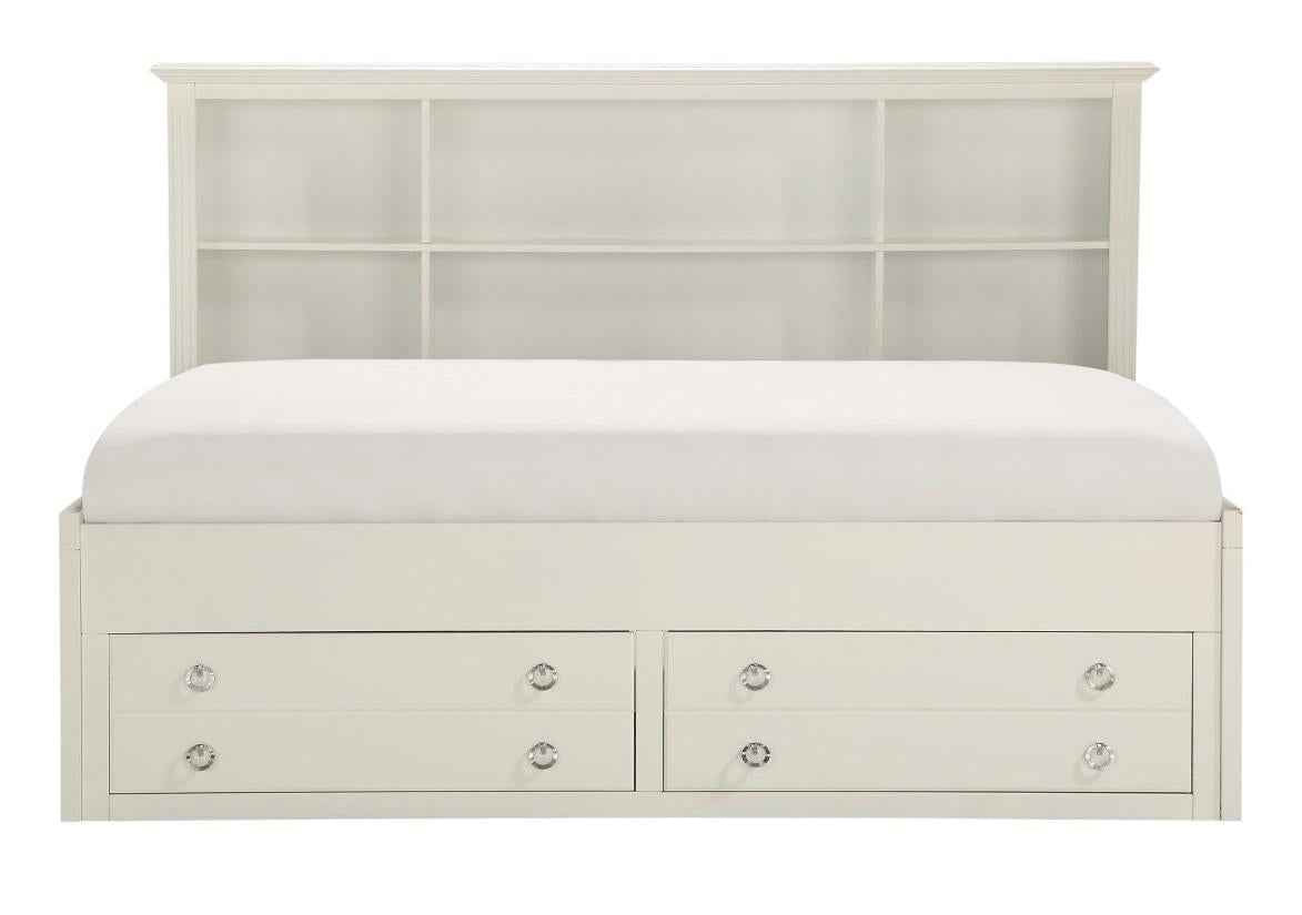 Meghan Twin Lounge Storage Bed in White 2058WHPRT-1*