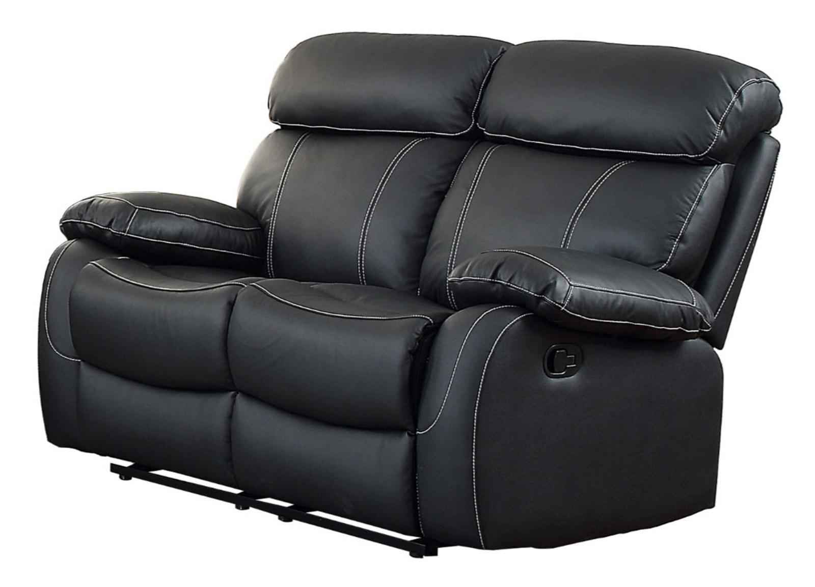 Pendu Double Reclining Loveseat in Black 8326BLK-2