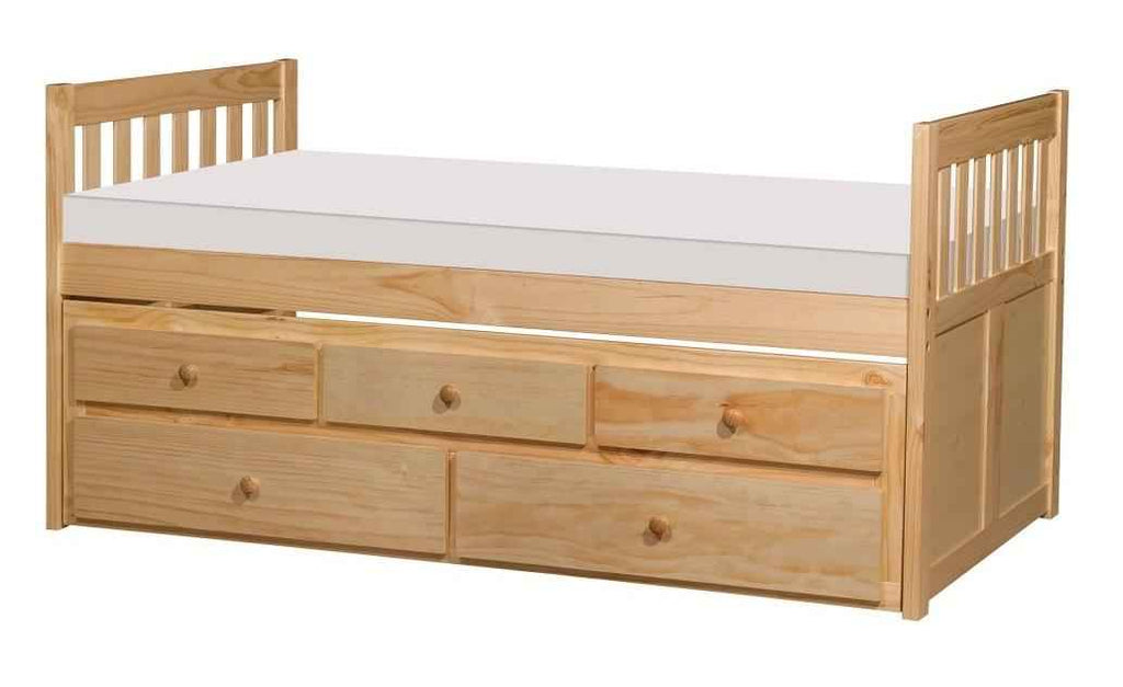Bartly Twin/Twin Trundle Bed w/ 2 Storage Drawers in Natural B2043PR-1*