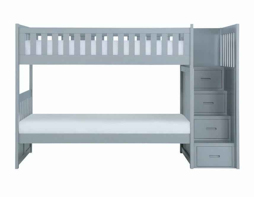 Orion Bunk Bed w/ Reversible Step Storage in Gray B2063SB-1*