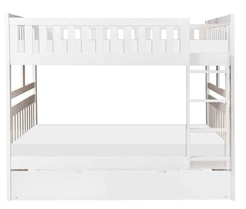 Galen Full/Full Bunk Bed w/ Twin Trundle in White B2053FFW-1*R