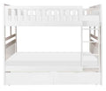 Galen Full/Full Bunk Bed w/ Storage Boxes in White B2053FFW-1*T