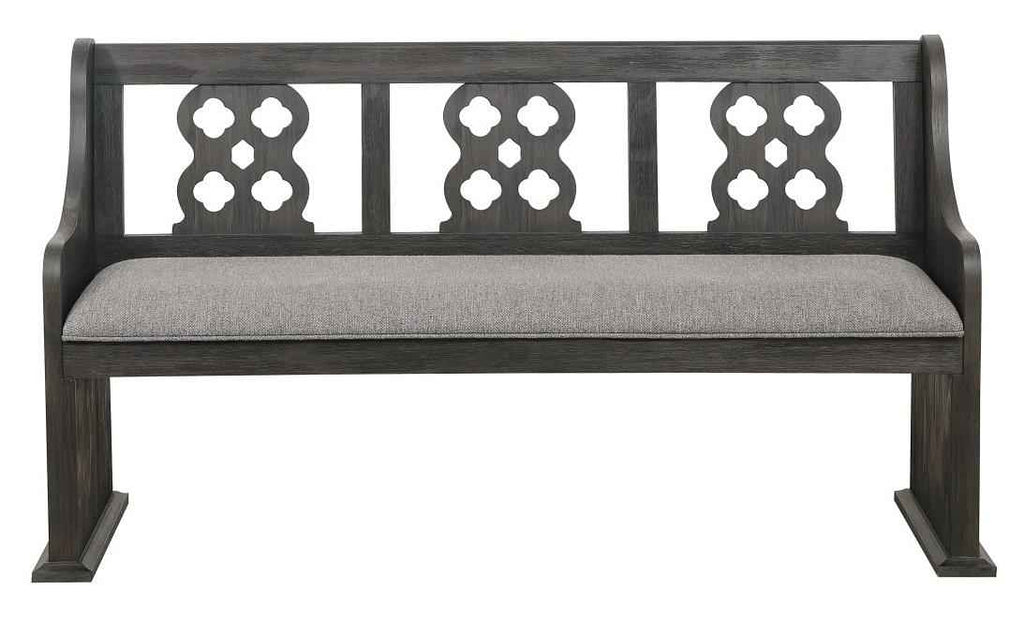 Arasina Bench with Curved Arms in Dark Pewter 5559N-14A