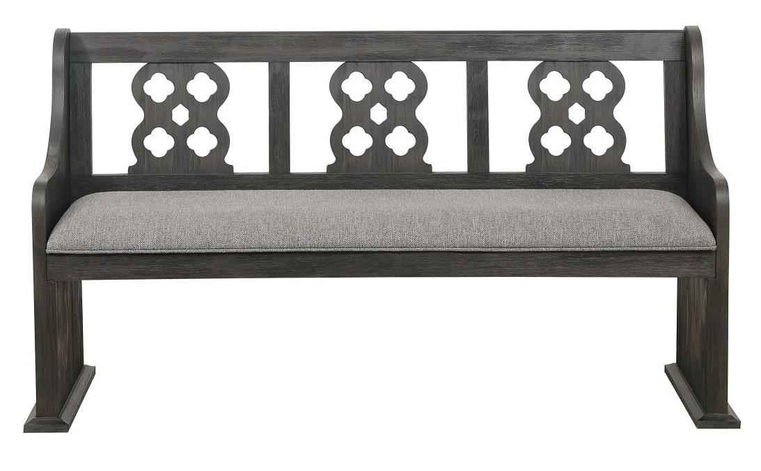 Arasina Bench with Curved Arms in Dark Pewter 5559N-14A