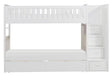 Galen Bunk Bed w/ Reversible Step Storage and Storage Boxes in White B2053SBW-1*T image