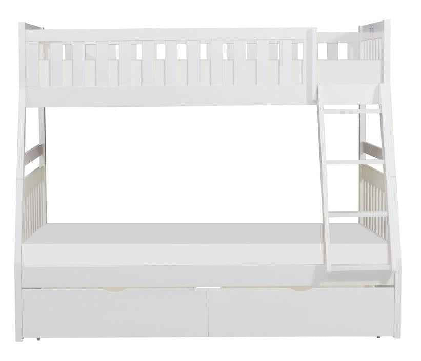 Galen Twin/Full Bunk Bed w/ Storage Boxes in White B2053TFW-1*T