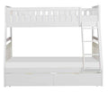 Galen Twin/Full Bunk Bed w/ Storage Boxes in White B2053TFW-1*T