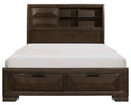 Chesky King Bookcase Bed with Footboard Storage in Warm Espresso 1753K-1EK*
