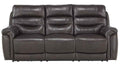 Lance Power Double Reclining Sofa with Power Headrests in Brown 9527BRW-3PWH