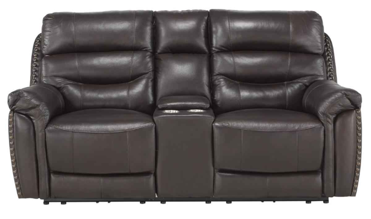 Lance Power Double Reclining Loveseat with Power Headrests in Brown 9527BRW-2PWH