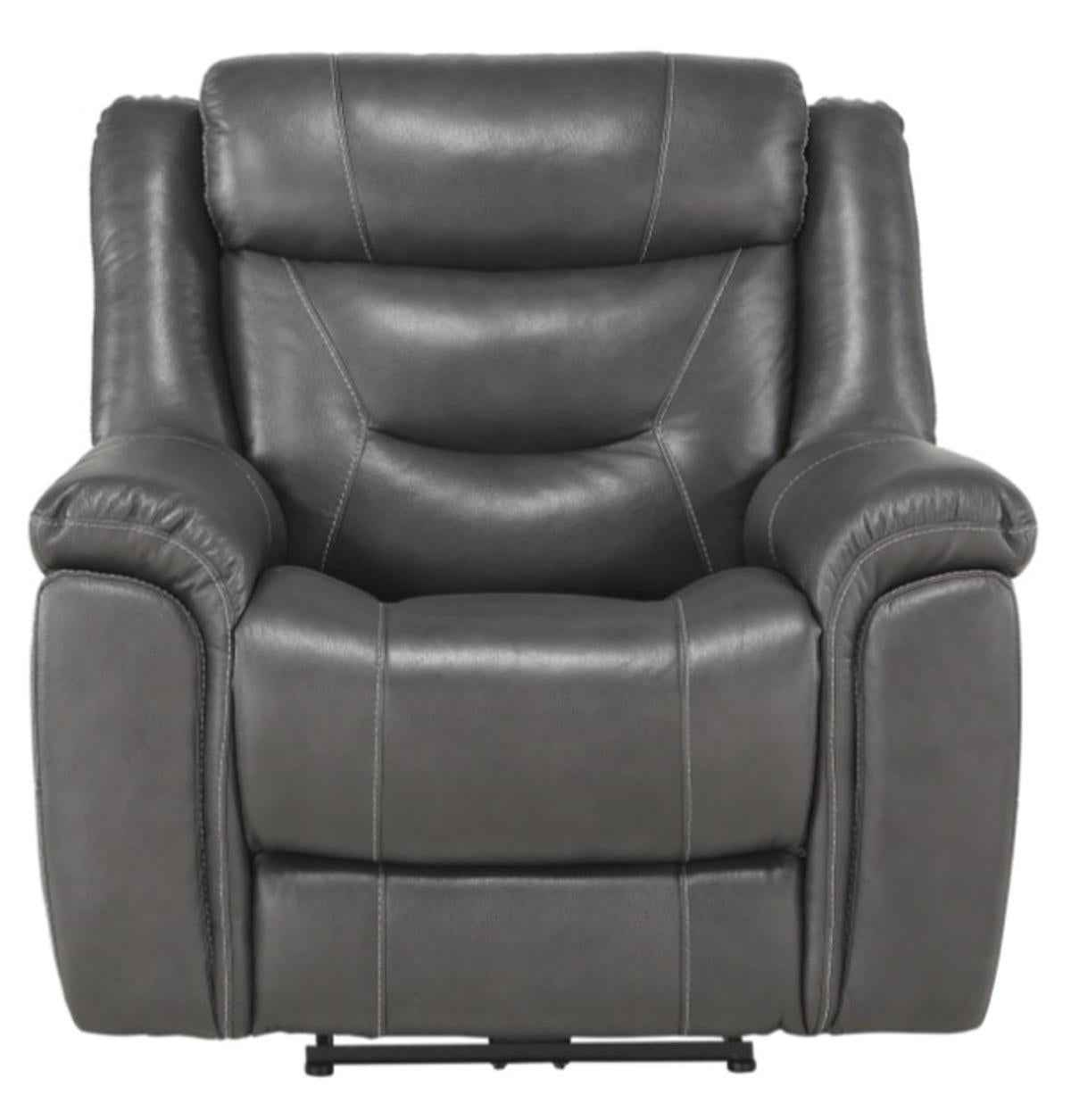 Danio Power Double Reclining Chair with Power Headrests in Dark Gray 9528DGY-1PWH