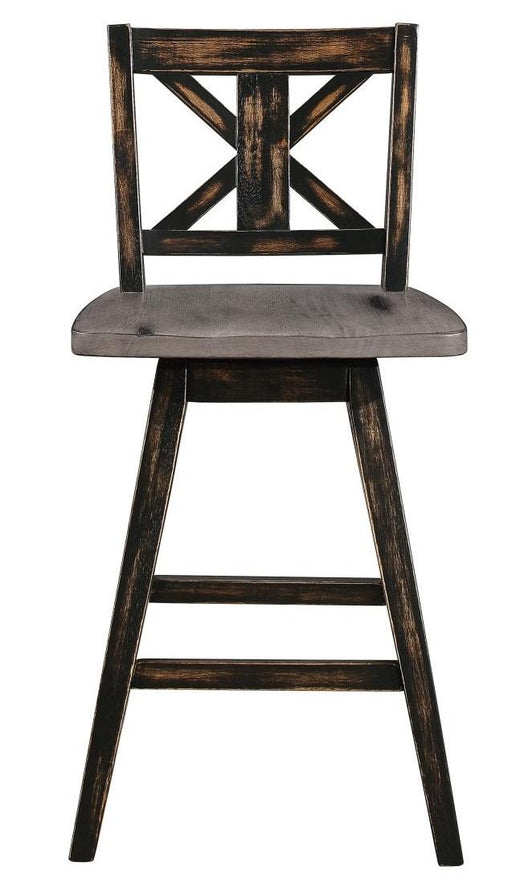 Amsonia Swivel Counter Height Chair in Gray and Black (Set of 2) image