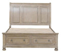 Bethel Queen Sleigh Platform Bed with Footboard Storage in Gray 2259GY-1*