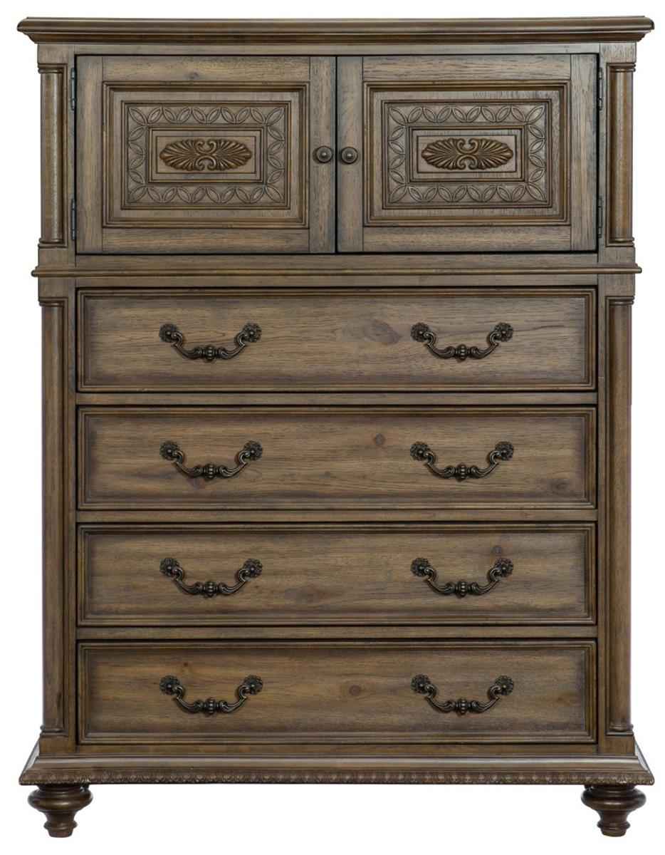Rachelle 4 Drawer Chest in Weathered Pecan 1693-9
