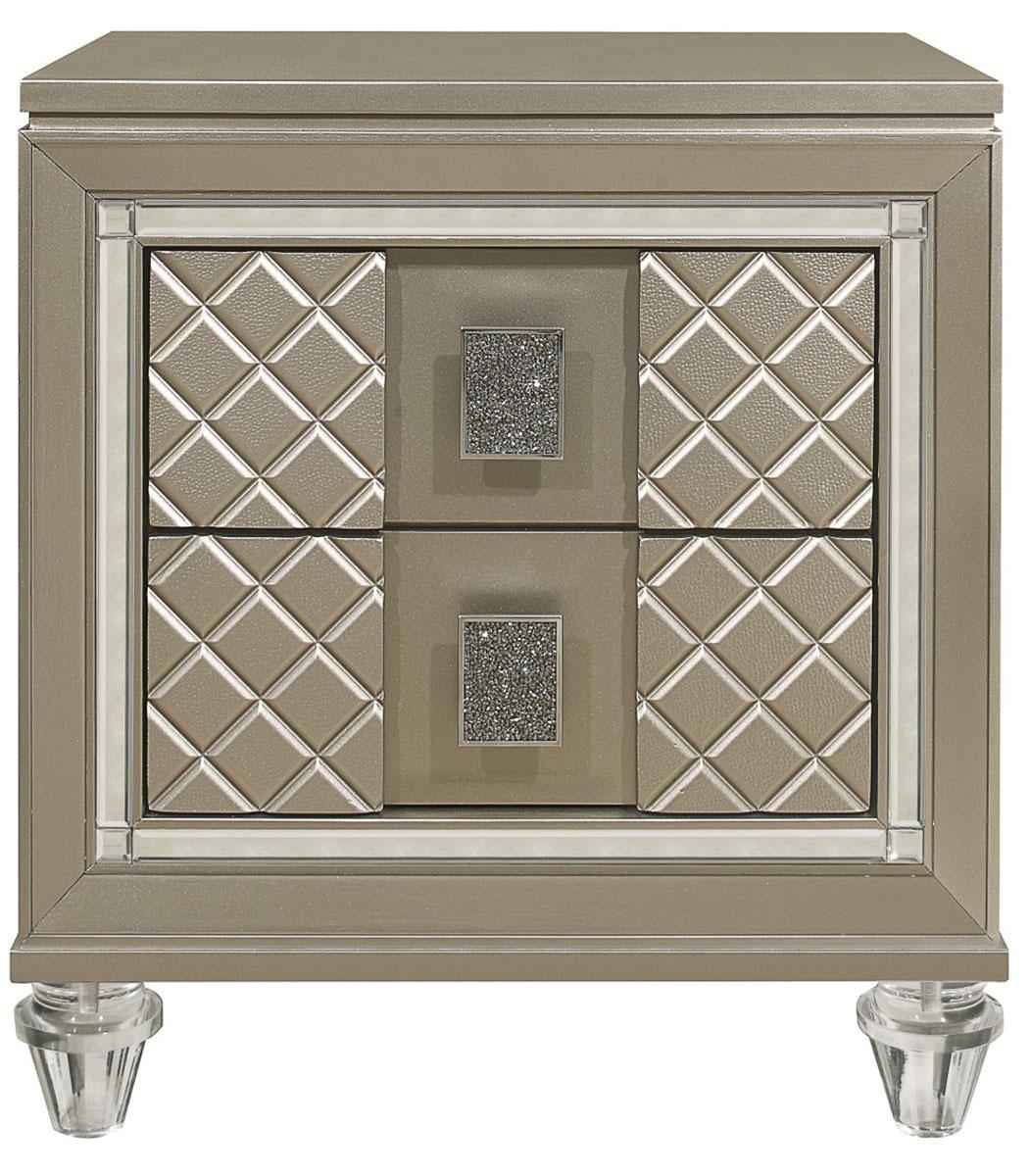 Youth Loudon 2 Drawer Nightstand in Champagne Metallic B1515-4