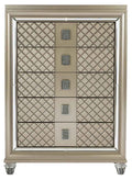 Loudon 5 Drawer Chest in Champagne Metallic 1515-9