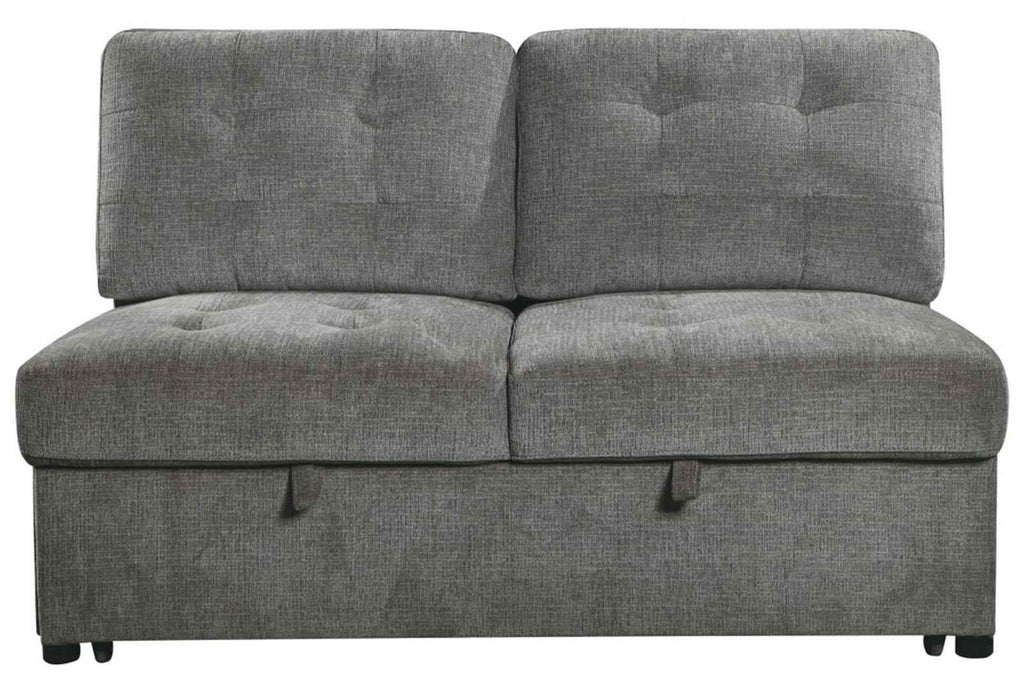 Logansport Armless 2-Seater with Pull-out Bed in Gray 9401GRY-2A