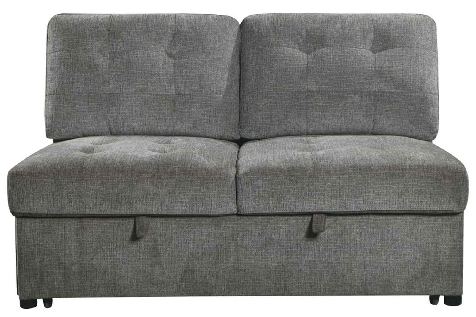 Logansport Armless 2-Seater with Pull-out Bed in Gray 9401GRY-2A