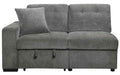 Logansport Left Side 2-Seater with Pull-out Ottoman and 1 Pillow in Gray 9401GRY-2L