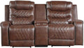 Putnam Power Double Reclining Loveseat in Brown 9405BR-2PW