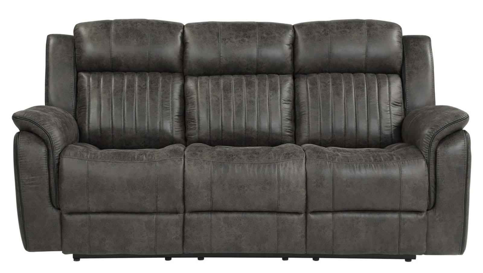 Centeroak Double Reclining Sofa in Gray 9479BRG-3
