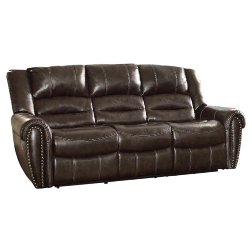 Center Hill Double Reclining Sofa in Dark Brown 9668BRW-3 - VIP FURNITURE (NJ)