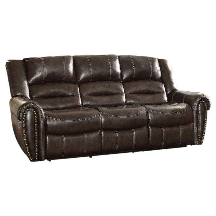 Center Hill Double Reclining Sofa in Dark Brown 9668BRW-3 - VIP FURNITURE (NJ)