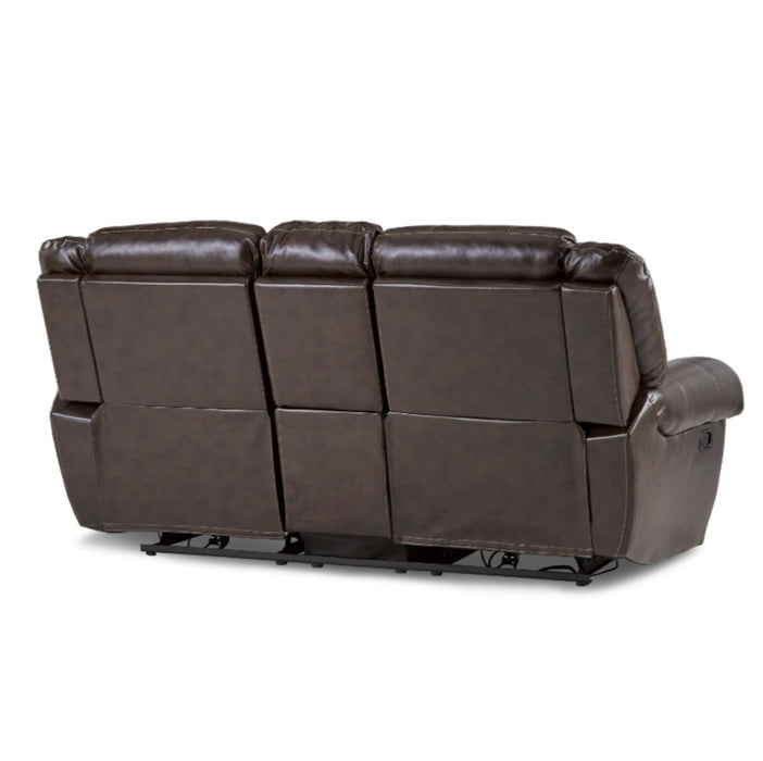Center Hill Double Glider Reclining Loveseat w/ Center Console in Dark Brown 9668BRW-2 - VIP FURNITURE (NJ)