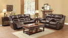 Center Hill Double Reclining Sofa in Dark Brown 9668BRW-3 - VIP FURNITURE (NJ)
