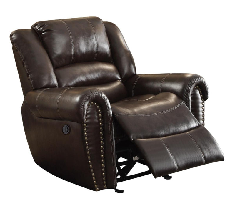 Center Hill Glider Reclining Chair in Dark Brown 9668BRW-1 - VIP FURNITURE (NJ)