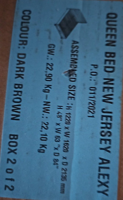 QUEEN BED DARK BROWN VIP ALEX